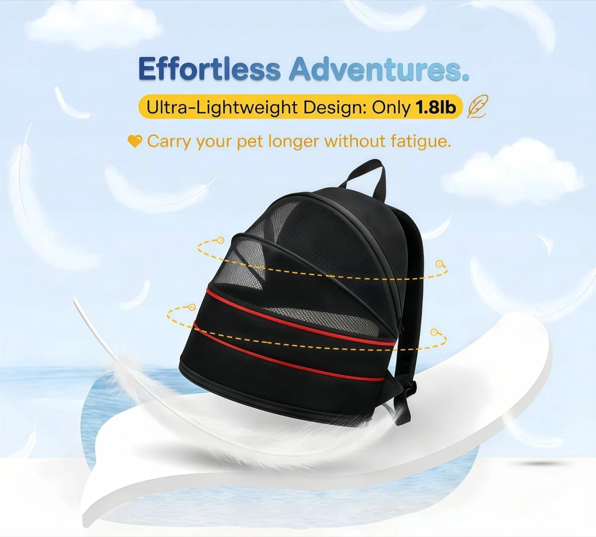 Dog Backpack Carrier for Small Dogs - Cat Carrier Backpack, Pet Tent for Indoor and Outdoor Cats, Collapsible Breathable Lightweight Cat Travel Supplies Accessorie for Shopping Travel Vet