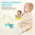 thumbnail image 4 of Sonajeros para bebés de 0 a 6 meses, juego de 2 sonajeros para bebés de 0 a 6 meses, sonajero de peluche suave con agarre manual, sonajero para bebé, accesorio de viaje sensorial con sonido chirriante, 4 of 5