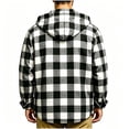 thumbnail image 5 of QATAINLAV Mens Long Sleeve Hoodies Casual Button Down Plaid Shirt Jackets Fashion Hooded Shacket with Pocket Black M, 5 of 6
