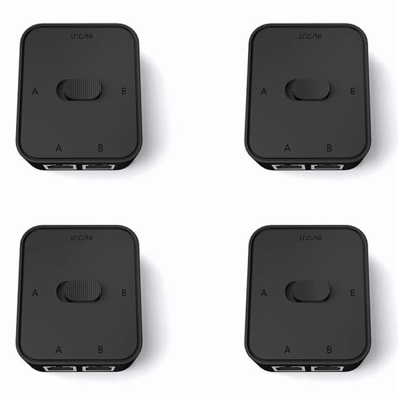4X 2 Port RJ45 LAN CAT6 Network Switch 1000Mbps 2in1 Out/1 in 2 Out Internal External Network Switcher Splitter