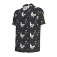 thumbnail image 2 of Vsdgher Cartoon Rooster Print Men's Short Sleeve Stretch Polo Shirt, Moisture-Wicking Performance Polo Shirt, 2 of 8