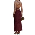 thumbnail image 4 of Jaimenalin Women'S Bodycon Lace Maxi Dress Elegant Formal Spaghetti Strap Cowl Neck Evening Party Dresses Wine Red M, 4 of 9
