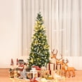 thumbnail image 3 of Gymax 6ft Snow Flocked Pencil Christmas Tree Classic Realistic PVC Needles w/ Pine Cones, 3 of 10