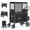 Black, variant on TouHeart Foldable Wagon Stroller for 2 Kids, 3-in-1 Stroller Wagon with Canopy, 5-Point Harness, 180° Adjustable Handlebars, Removable Seat for Toddlers and Child, Black