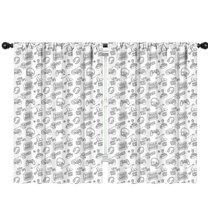 Blackout Kids Curtains,Black White Games Pattern White Patter Childrens Insulated Curtains Set Of 2,Bedroom Essentials,Toddler Room Decor 42"x63"