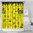 thumbnail image 2 of Bee Lovers Shower Curtain Yellow Honeycomb Pattern - Premium Waterproof Bathroom Drape Machine Washable Quick Dry 72x84 Inches with Hooks, 2 of 5