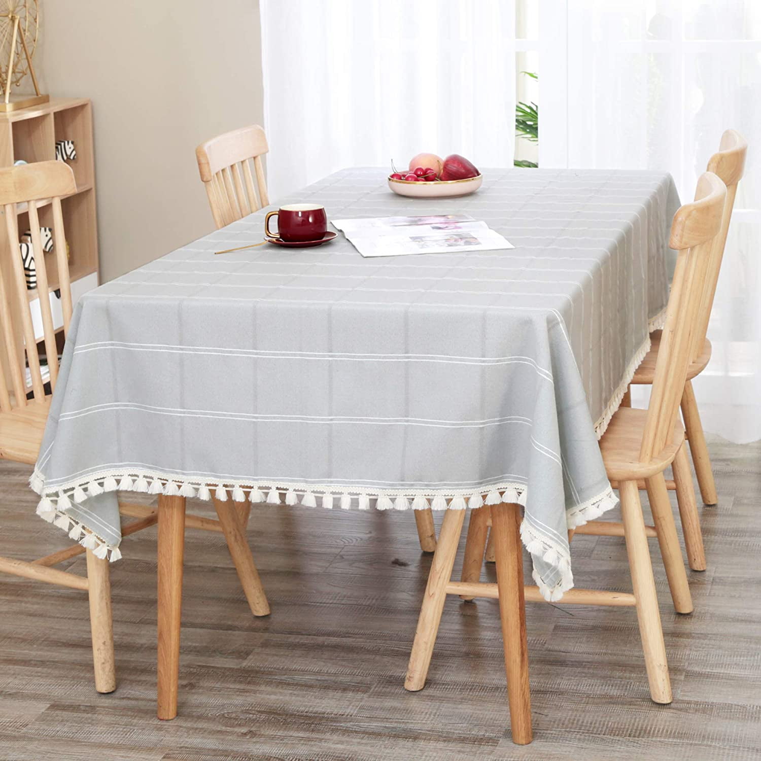 Shining Stars Wrinkle Free Anti-Fading Spill Proof Table Cover for Kitchen Dinning 54×72 in Colorful Stars Tablecloths for Party