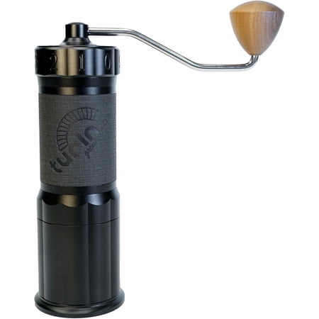 Turin H40 V2 Hand Coffee Grinder – 40mm Stainless Steel Burr, Adjustable for Espresso, Pour Over, French Press, Aluminum Body with Walnut Handle, Magnetic Dosing Cup, 30g Capacity