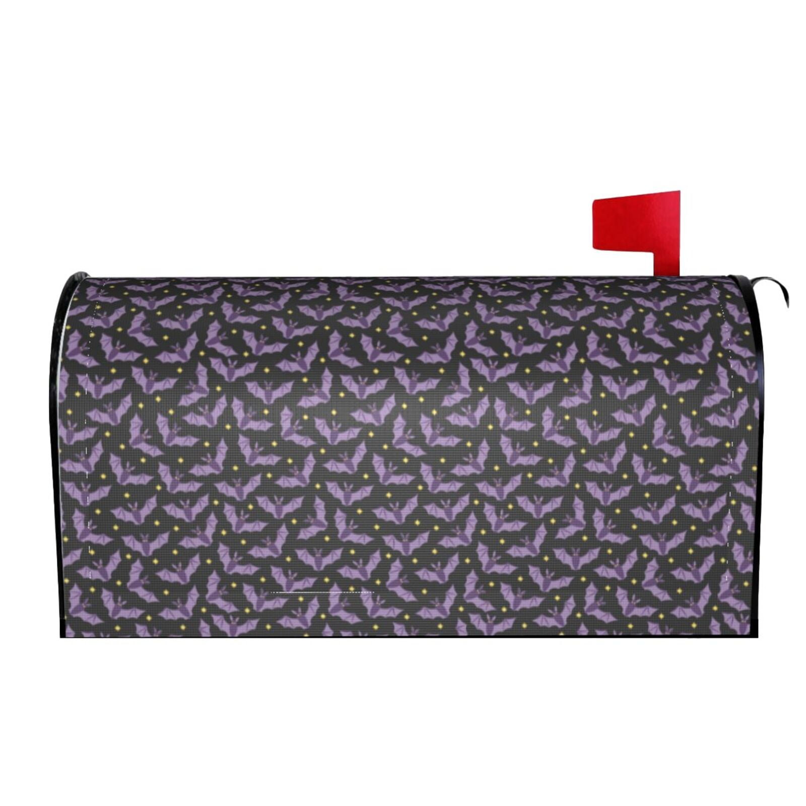 Xecao Bat Purple for Mailbox Cover with Magnetic Strips, Waterproof and Sunscreen, Adds a Decorative Touch to Your Garden Yard.