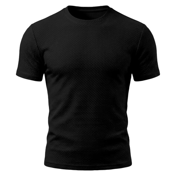 Breeze Shirts for Men Beer Belly Short Sleeve Textured Work Shirts Crew Neck Tretchy Quick Dry Soft Top, 3XL