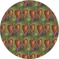 thumbnail image 1 of Ahgly Company Indoor Round Patterned Dark Sienna Brown Area Rugs, 3' Round, 1 of 6