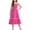 Hot Pink, variant on Girls Lace Trim Spaghetti Strap Dress for Kids Casual Summer Wear School Playwear Ruffle Edge Cami Dress for Big Kids Tweens Daily Outings Vacation Beach Wear All Occasion Apparel