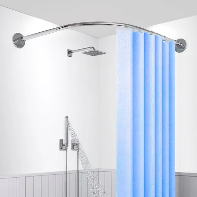 Protalwell Corner Shower Curtain Rod, L Shaped Shower Curtain Rod, Material Stainless Steel 