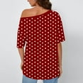 thumbnail image 5 of Posijego Womens Summer Tops Short Sleeve Shirt Polka Dot Printed Round Neck Casual Blouses Loose Soft Tunic Shirts, 5 of 6