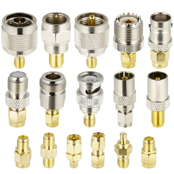 16PCS SMA Adapters, SMA to BNC Connectors, Straight Nickel Plated Test Plugs, SMA Female Male to BNC Female Male Converters for WiFi Antenna Amateur Radio Extension Cable
