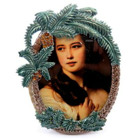 Oval shaped picture frame with palm trees PF40
