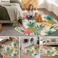 thumbnail image 5 of Pineapple Round Area Rug 3.3Ft Washable Circle Rugs for Dining Room Table, Farmhouse Fruit Flowers Leaves Wooden Grain Non-Slip Carpet Floor Mats Indoor Outdoor Carpet Runner Aesthetic Home Decor, 5 of 8