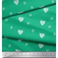 thumbnail image 2 of Soimoi Green Modal Satin Fabric Heart & Dots Decor Fabric Printed Yard 42 Inch Wide, 2 of 5