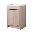 thumbnail image 4 of Freestanding Bathroom Vanity with White Resin Sink, Modern  Storage Cabinet with 2 Soft-Close Cabinet Doors, 24 Inch, Plain Light Oak+White, 4 of 9