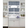 thumbnail image 3 of Farmhouse Blue Plaid Swag Kitchen Curtains Sets for Windows 24 Inch Length, Vintage Country Cock Checkered Short Window Curtain Panels Swags Valances and Tiers 3 Piece Set for Cafe/Dining Room, 3 of 5
