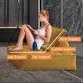 thumbnail image 3 of SCUQI Convertible Sectional Sofa Couch Modern Linen Fabric Square Couch 1 Seat Sofa Sectional with Back Cushion for Small Living Room Apartment and Small Space (Orange), 3 of 5