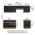 thumbnail image 2 of Cocina Integral Completa Glamy Madesa 260cm - Marrón/Negro, 2 of 5