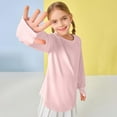 thumbnail image 5 of Fesfesfes Girls Long Sleeve Shirts Kids Loose Round Neck Spring Dressy T-Shirts Solid Loose Trendy Thumb Hole Tunic Tops Tees 3-14 Years(Pink,7 Years), 5 of 8