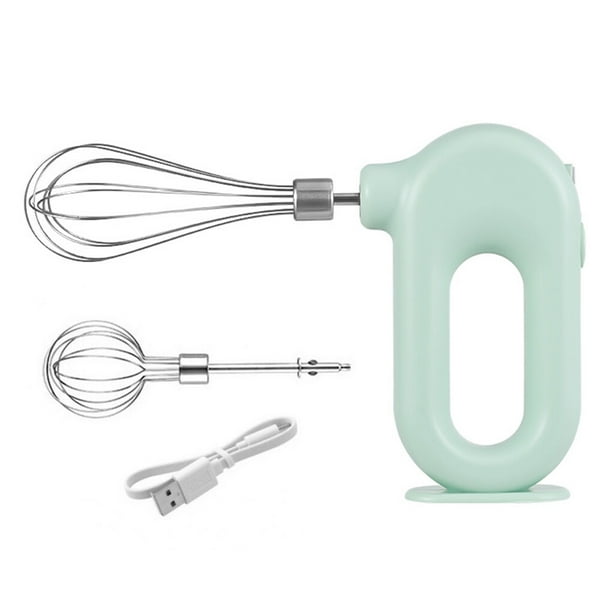 Bewildely Mezclador de huevos de batidor de mano inalámbrico para herramienta de horneado batidora de mano de alta velocidad ecológica para Herramientas y accesorios para hornear verde 2 varillas