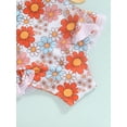 thumbnail image 6 of Bagilaanoe Toddler Baby Girl One-Piece Swimsuit Floral Print Sleeveless Rompers Swimwear 18M 24M 3T 4T 5T 6T Kids Ruffle Bathing Suit, 6 of 8