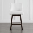 thumbnail image 3 of CHITA 26 inch Swivel Upholstered Counter Height Bar Stools with Full Back Set of 3,Fabric in Cream, 3 of 9
