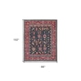 thumbnail image 2 of 2' X 3' Pink Blue And Orange Wool Floral Hand Knotted Distressed Stain Resistant Area Rug With Fringe, 2 of 8