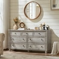 thumbnail image 4 of 7 Drawer Dresser, White Dresser for Bedroom Drawer Organizer Storage Drawers,Wood Adult Storage Cabinet Living Room Hallway - Grey, 4 of 9
