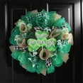 thumbnail image 4 of 15.7 Inch Happy St Patrick's Day Wreath for Front Door Green Leprechaun Mesh Wreath, Hanging Garland for Lucky Irish Party Wall Decoration, 4 of 9