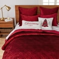 thumbnail image 3 of Birch Hill by Levtex Home - Caserta Quilt - Full/Queen - Arabesque Medallion - Red Velvet - Quilt (86x86in.) - Reversible - Velvet, 3 of 9