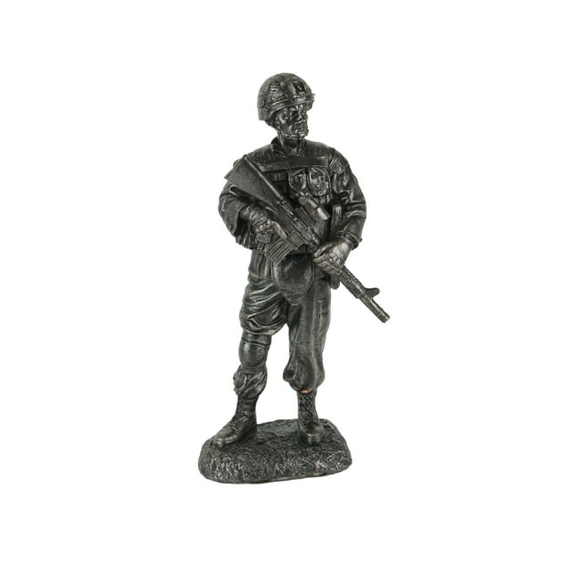 Soldat Militaire Vétéran Prêt à la Bataille Hommage / Statue Commémorative de 10 Pouces de Hauteur