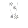thumbnail image 2 of Delight Jewelry Silvertone Capital Letter - N - Pebble Disc - Silver tone Snowflake Charm Necklace and Stud Earrings, 2 of 4