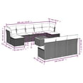 thumbnail image 2 of vidaXL 11 Piece Garden Sofa Set with Cushions Black Poly Rattan, 2 of 5