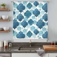 thumbnail image 4 of Blue Geometric Moroccan Sheer Curtains 63 Inches Long, Abstract Art Blue Ombre Modern Light Filering Curtains, Breathable Simi Curtain Privacy Drapes for Living Room Bedroom Window Treatment, 4 of 9