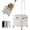 White, variant on Foldable Utility Cart Folding Portable Rolling Crate Handcart with Durable Heavy Duty Plastic Telescoping Handle Collapsible 4 Rotate Wheels for Travel,Shopping, Luggage, Office, Teacher(White)