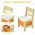 thumbnail image 5 of HLL Kids Table and Chair Set, 3 in 1 Wooden Activity Table with Detachable Tabletop, Toddler Table and Chair Set with Storage Drawer, Kids Table for Children Art, Craft, Eating, Learning Natural, 5 of 7
