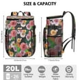 thumbnail image 3 of Garden Floral Print Backpack Cooler - 20L High Capacity, Multiple Pockets for Organization, Perfect for Picnics, 3 of 6