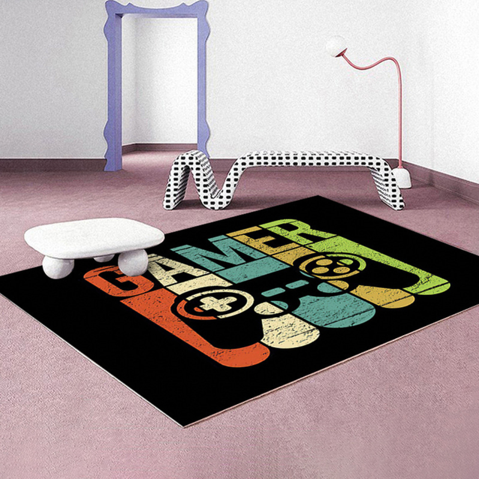 Gaming Area Rugs For Boys Game Style Bedroom, Gamer Rug Boys Room Decor
