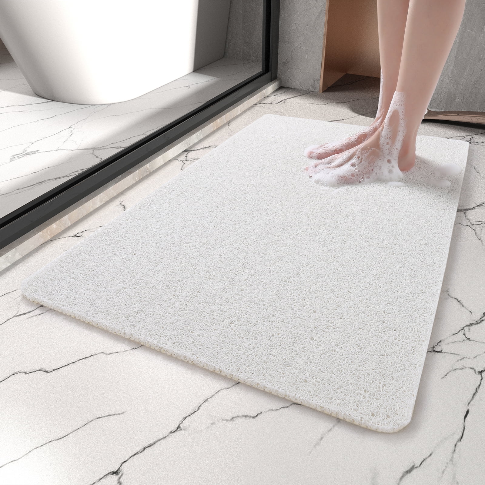 SIXHOME Shower Mats for Bathtub PVC Loofah Bath Mat Non Slip Quick