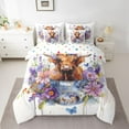 thumbnail image 2 of Castle Fairy Kids Teens Adults Highland Cow Bedding Comforter Set 7pcs,Chic Floral Flowers Butterfly Queen Bedding Sets Super Cozy,Rustic Farmhouse Animal Queen Sheet Sets,Lightweight Room Decor, 2 of 8