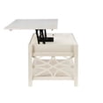 thumbnail image 4 of Linon Table Basse Relevable en Bois avec Rangement et Charnières à Fermeture Douce, Blanc Antique, 4 of 19
