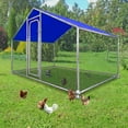 ALEKO Metal DIY Walkin 10 x 6.5 feet Chicken Coop Run with Blue