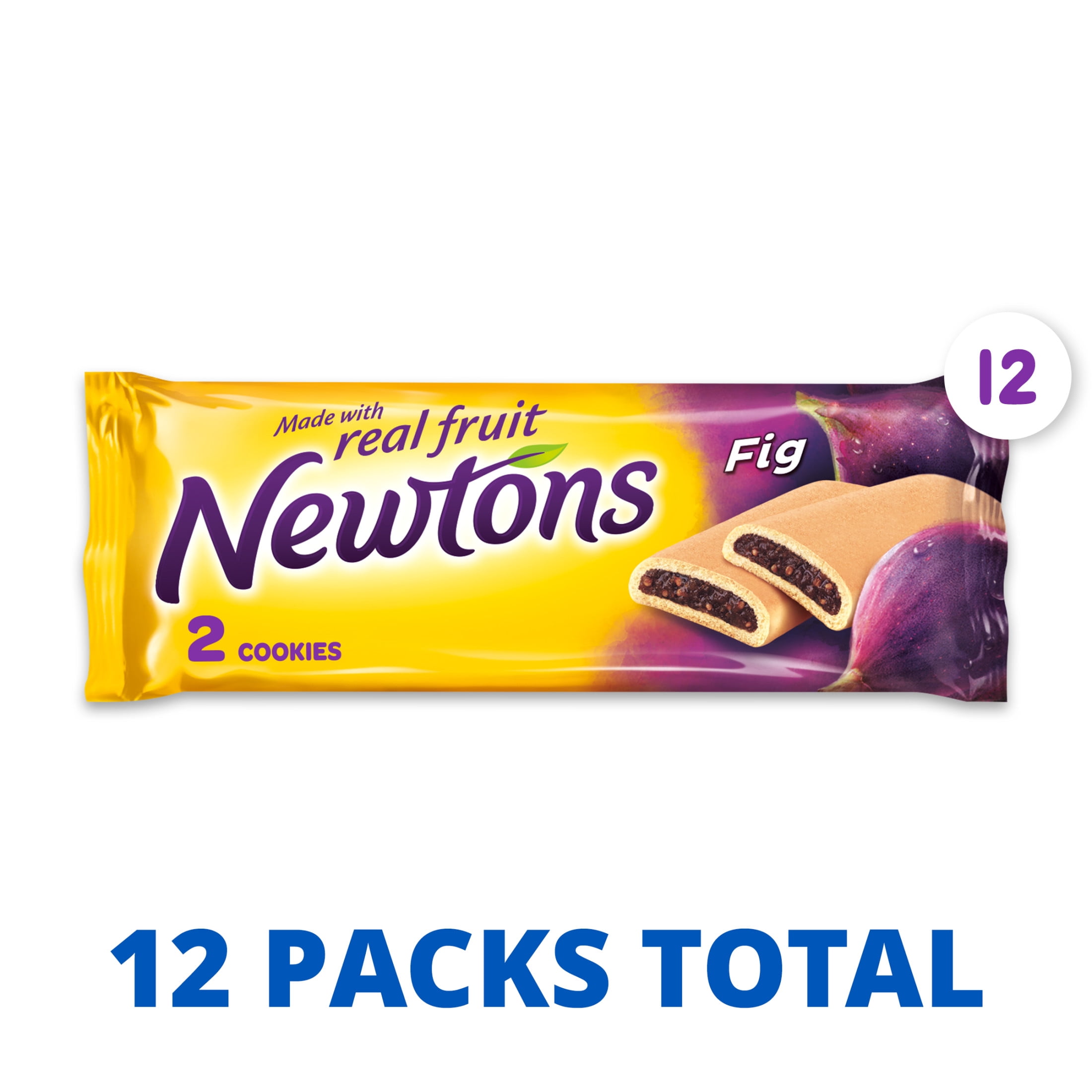 Newtons Fig Bars, Soft Fruit Chewy Cookies, 12 Snack Packs (2 Cookies Per Pack)