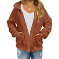 thumbnail image 1 of Womens Winter Long Sleeve Button Sherpa Jacket Coat Pockets Warm Fleece, 1 of 5