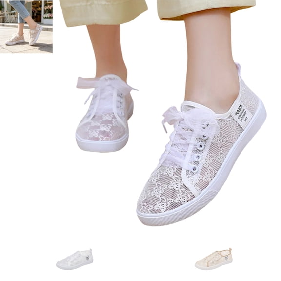 YOUYEDIAN Sneakers for Women Versatile Mesh Knit Comfortable Flat Sneakers Casual Breathable Slip On Fashion Print Walking Shoes
