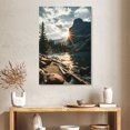 thumbnail image 2 of Elephant Stock Moraine Lake Sunburst Wall Art - Vertical Canvas Wall Art - Living Room Wall Decor - Nature Canvas - Gray And Blue Decor - 26" x 39", 2 of 8